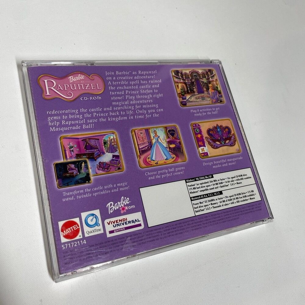 Barbie Rapunzel A Creative Adventure PC Game CD-ROM Mattel Rare Y2K Used READ - Picture 2 of 6